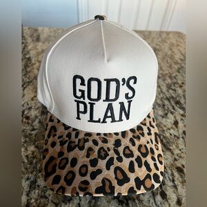 God's Plan Leopard Brim Trucker Hat - White and Leopard
